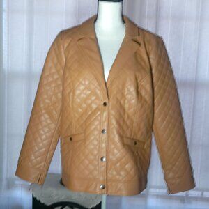 DC & CO Signature Long Sleeve Snap Up Tan/Honey Color Coat L